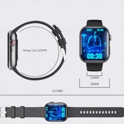 F100 Smart Watch Bluetooth Call 2.1inch Large Screen ECG HRV 24 Hrs Heart Rate Health Monitor SOS Men Women Smartwatch