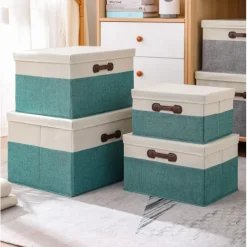Fabric Folding Storage Box Household Wardrobe Quilt Finishing Box With Lid Large Storage Basket Car Drawer Type Storage Box