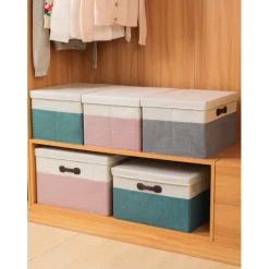 Fabric Folding Storage Box Household Wardrobe Quilt Finishing Box With Lid Large Storage Basket Car Drawer Type Storage Box