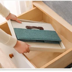 Fabric Folding Storage Box Household Wardrobe Quilt Finishing Box With Lid Large Storage Basket Car Drawer Type Storage Box