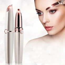 Facial Hair Removal for Women Rechargeable Hair Remover 2 in 1 Eyebrow Trimmer and Face Shavers for Women Hair Removal for Eyebrows Peach Fuzz Lips Arms with Light