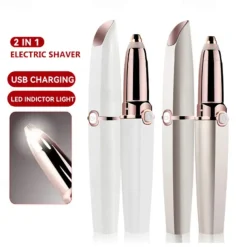 Facial Hair Removal for Women Rechargeable Hair Remover 2 in 1 Eyebrow Trimmer and Face Shavers for Women Hair Removal for Eyebrows Peach Fuzz Lips Arms with Light