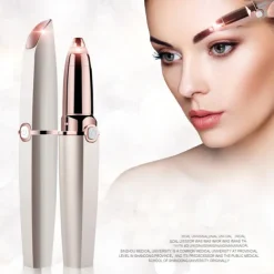 Facial Hair Removal for Women Rechargeable Hair Remover 2 in 1 Eyebrow Trimmer and Face Shavers for Women Hair Removal for Eyebrows Peach Fuzz Lips Arms with Light