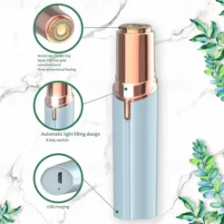 Facial Hair Remover for Women, Lip Eyebrow Trimmer Hair Remover Mini Shaver Epilator for Women