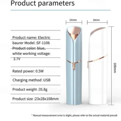 Facial Hair Remover for Women, Lip Eyebrow Trimmer Hair Remover Mini Shaver Epilator for Women