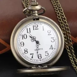 Fair Libra Cross Emblem Quartz Pocket Watch Retro Fashion Men's and Women's Necklace Pendant Student's Best Gift