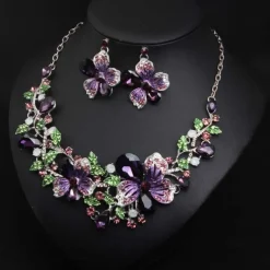 Fall Wedding Bridal Jewelry Sets Two-piece Suit Cubic Zirconia Rhinestone Alloy 1 Necklace Earrings Women's Statement European Classic Flower Shape irregular Jewelry Set For Party Wedding