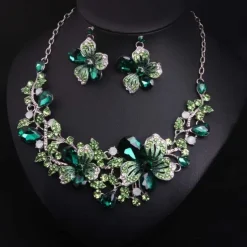 Fall Wedding Bridal Jewelry Sets Two-piece Suit Cubic Zirconia Rhinestone Alloy 1 Necklace Earrings Women's Statement European Classic Flower Shape irregular Jewelry Set For Party Wedding