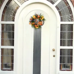Fall Wreath Thanksgiving Wreath for Front Door Simple Fall Sign for Halloween Thanksgiving Outdoor Decor Hanging Ornaments