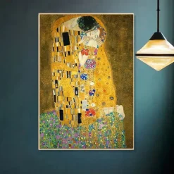 Famous Gustav Klimt Wall Art Canvas The Kiss Adele Bloch Bauer Prints and Posters Pictures Decorative Fabric Painting For Living Room Pictures No Frame