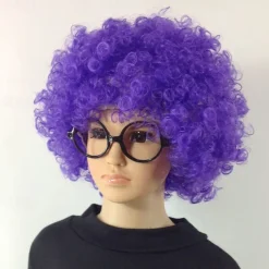 Fans Wig Color Cosplay Wig Burlesque Clown It Yaki Afro Curly Bob Wig Medium Length Beige Synthetic Hair Kid's Cosplay Creative Funny Red Carnival Festival Halloween Wigs