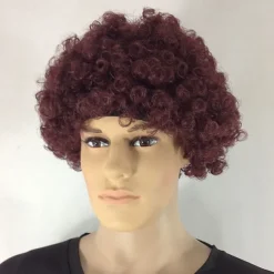 Fans Wig Color Cosplay Wig Burlesque Clown It Yaki Afro Curly Bob Wig Medium Length Beige Synthetic Hair Kid's Cosplay Creative Funny Red Carnival Festival Halloween Wigs