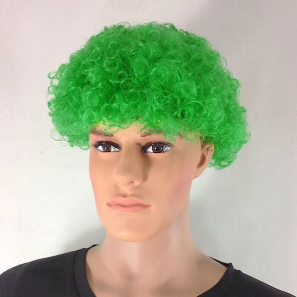 Fans Wig Color Cosplay Wig Burlesque Clown It Yaki Afro Curly Bob Wig Medium Length Beige Synthetic Hair Kid's Cosplay Creative Funny Red Carnival Festival Halloween Wigs
