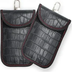 Faraday Bag for Key Fob(2 Pack) Faraday Cage Protector Car RFID Signal Blocking Key Fob Protector Double-Layers of Shielding Carbon Fiber Material Anti-Theft Faraday Pouch