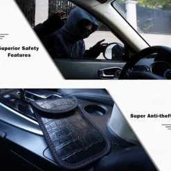 Faraday Bag for Key Fob(2 Pack) Faraday Cage Protector Car RFID Signal Blocking Key Fob Protector Double-Layers of Shielding Carbon Fiber Material Anti-Theft Faraday Pouch