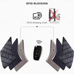 Faraday Bag for Key Fob(2 Pack) Faraday Cage Protector Car RFID Signal Blocking Key Fob Protector Double-Layers of Shielding Carbon Fiber Material Anti-Theft Faraday Pouch