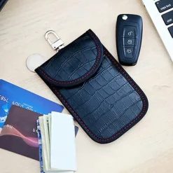 Faraday Bag for Key Fob(2 Pack) Faraday Cage Protector Car RFID Signal Blocking Key Fob Protector Double-Layers of Shielding Carbon Fiber Material Anti-Theft Faraday Pouch