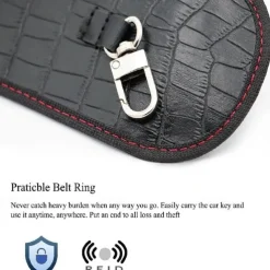 Faraday Bag for Key Fob(2 Pack) Faraday Cage Protector Car RFID Signal Blocking Key Fob Protector Double-Layers of Shielding Carbon Fiber Material Anti-Theft Faraday Pouch