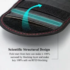 Faraday Bag for Key Fob(2 Pack) Faraday Cage Protector Car RFID Signal Blocking Key Fob Protector Double-Layers of Shielding Carbon Fiber Material Anti-Theft Faraday Pouch