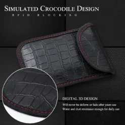 Faraday Bag for Key Fob(2 Pack) Faraday Cage Protector Car RFID Signal Blocking Key Fob Protector Double-Layers of Shielding Carbon Fiber Material Anti-Theft Faraday Pouch