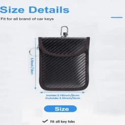 Faraday Bag for Key Fob(2 Pack) Faraday Cage Protector Car RFID Signal Blocking Key Fob Protector Double-Layers of Shielding Carbon Fiber Material Anti-Theft Faraday Pouch