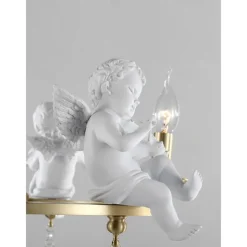 Farmhouse Candle Chandelier Angel 3/6-Light 55/70cm for Living Room, Rustic Industrial Pendant Ceiling Light fixture, Vintage Ceiling Hanging Lamp for Bedroom Hallway Kitchen Dining Room Foyer 110-240V