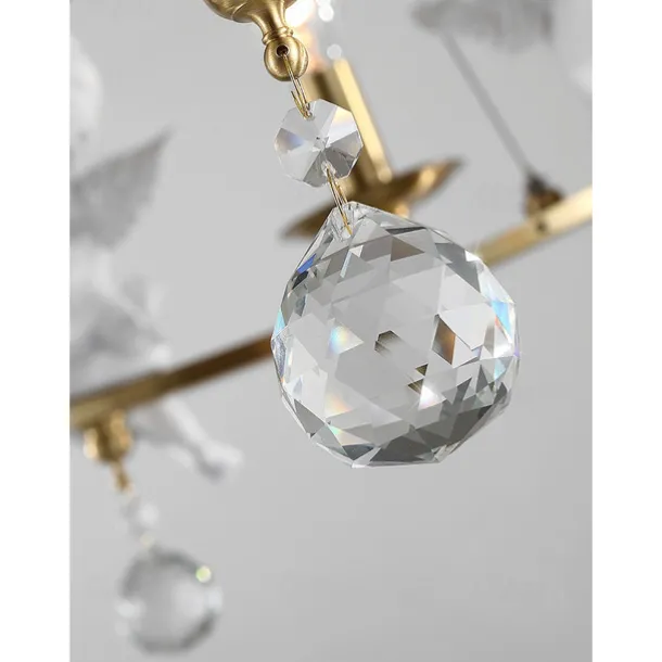 Farmhouse Candle Chandelier Angel 3/6-Light 55/70cm for Living Room, Rustic Industrial Pendant Ceiling Light fixture, Vintage Ceiling Hanging Lamp for Bedroom Hallway Kitchen Dining Room Foyer 110-240V