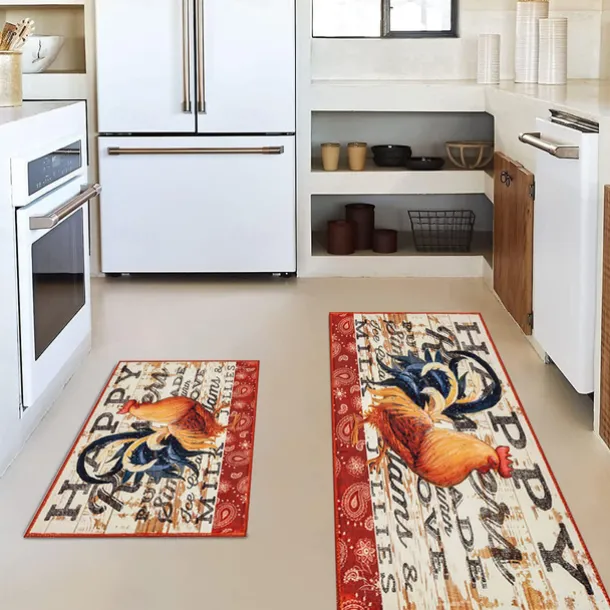 Farmhouse Chicken Area Rug Kitchen Mat Non-Slip Oil Proof Floor Mat Livingroom Rug Indoor Outdoor Mat Bedroom Decor Bathroom Mat Entrance Rug Door Mat