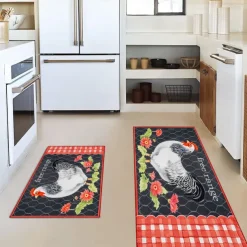Farmhouse Chicken Area Rug Kitchen Mat Non-Slip Oil Proof Floor Mat Livingroom Rug Indoor Outdoor Mat Bedroom Decor Bathroom Mat Entrance Rug Door Mat