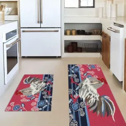 Farmhouse Chicken Area Rug Kitchen Mat Non-Slip Oil Proof Floor Mat Livingroom Rug Indoor Outdoor Mat Bedroom Decor Bathroom Mat Entrance Rug Door Mat