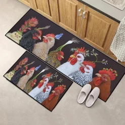 Farmhouse Chicken Area Rug Kitchen Mat Non-Slip Oil Proof Floor Mat Livingroom Rug Indoor Outdoor Mat Bedroom Decor Bathroom Mat Entrance Rug Door Mat