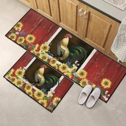 Farmhouse Chicken Area Rug Kitchen Mat Non-Slip Oil Proof Floor Mat Livingroom Rug Indoor Outdoor Mat Bedroom Decor Bathroom Mat Entrance Rug Door Mat