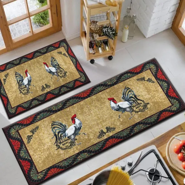 Farmhouse Chicken Area Rug Kitchen Mat Non-Slip Oil Proof Floor Mat Livingroom Rug Indoor Outdoor Mat Bedroom Decor Bathroom Mat Entrance Rug Door Mat