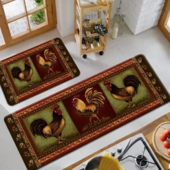 Farmhouse Chicken Area Rug Kitchen Mat Non-Slip Oil Proof Floor Mat Livingroom Rug Indoor Outdoor Mat Bedroom Decor Bathroom Mat Entrance Rug Door Mat