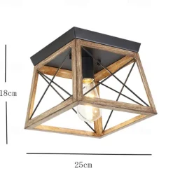 Farmhouse Pendant Light Fixtures Ceiling Hanging Pendant Lights for Kitchen Island, Dining Room Industrial Chandelier with Rustic Wooden Grain Finish