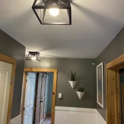 Farmhouse Pendant Light Fixtures Ceiling Hanging Pendant Lights for Kitchen Island, Dining Room Industrial Chandelier with Rustic Wooden Grain Finish