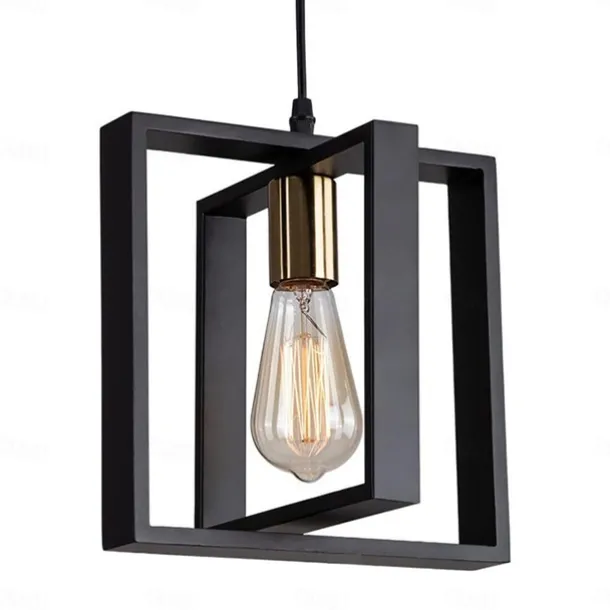 Farmhouse Small Pendant Light 1 Head 4 Head Fixture Kitchen Island Hanging Lamp with Cord Black Finish Wood Frame Chandelier for Hallway Entryway Closet Bedroom AC110V AC220V E27 Bulb