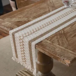 Farmhouse Table Runner Vintage Table Runner Cotton Linen Table Decorations for Dining Party Holiday