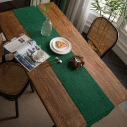 Farmhouse Table Runner Vintage Table Runner Cotton Linen Table Decorations for Dining Party Holiday