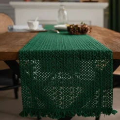 Farmhouse Table Runner Vintage Table Runner Cotton Linen Table Decorations for Dining Party Holiday