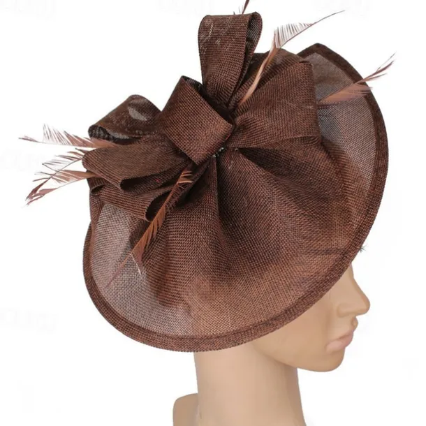 Fascinators Fabric Kentucky Derby Horse Race Elegant Retro With Feather Bowknot Headpiece Headwear