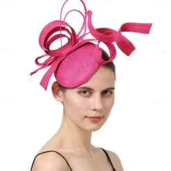 Fascinators Faux Linen Wedding Kentucky Cocktail Royal Astcot Fashion Vintage With Bowknot Headpiece Headwear dress to impress Race Day Dress