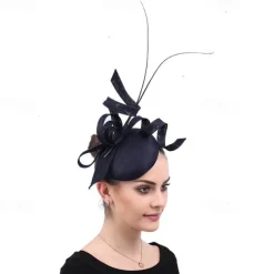 Fascinators Faux Linen Wedding Kentucky Cocktail Royal Astcot Fashion Vintage With Bowknot Headpiece Headwear dress to impress Race Day Dress
