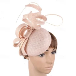 Fascinators Faux Linen Wedding Kentucky Cocktail Royal Astcot Fashion Vintage With Bowknot Headpiece Headwear dress to impress Race Day Dress