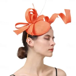 Fascinators Faux Linen Wedding Kentucky Cocktail Royal Astcot Fashion Vintage With Bowknot Headpiece Headwear dress to impress Race Day Dress