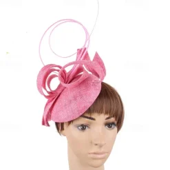 Fascinators Faux Linen Wedding Kentucky Cocktail Royal Astcot Fashion Vintage With Bowknot Headpiece Headwear dress to impress Race Day Dress
