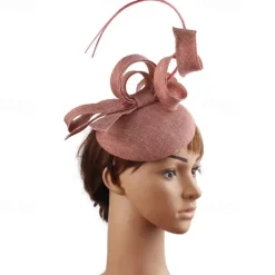 Fascinators Faux Linen Wedding Kentucky Cocktail Royal Astcot Fashion Vintage With Bowknot Headpiece Headwear dress to impress Race Day Dress