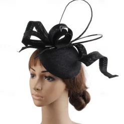 Fascinators Faux Linen Wedding Kentucky Cocktail Royal Astcot Fashion Vintage With Bowknot Headpiece Headwear dress to impress Race Day Dress