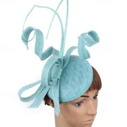 Fascinators Faux Linen Wedding Kentucky Cocktail Royal Astcot Fashion Vintage With Bowknot Headpiece Headwear dress to impress Race Day Dress