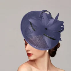 Fascinators Feathers Net Saucer Hat Wedding Horse Race Ladies Day Melbourne Cup With Feather Cap Headpiece Headwear dress to impress Race Day Dress